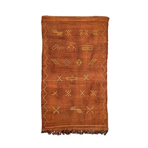 Sabra - tapis berbère en soie de cactus Bleu marine