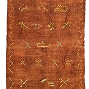 Sabra - tapis berbère en soie de cactus Bleu marine