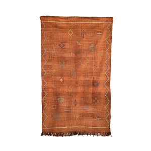 Sabra - tapis berbère en soie de cactus - modèle a28 Brique