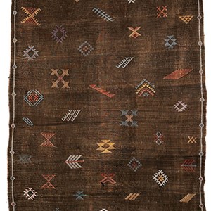 Sabra - tapis berbère en soie de cactus Argenté