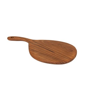 Fromage - planche à découper en teck naturel avec manche