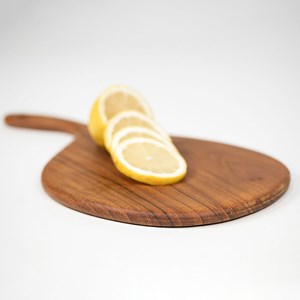 Fromage - planche à découper en teck naturel avec manche