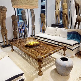 Lit ethiopien - table basse ethnique en