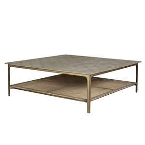 Versailles - table basse en hêtre vieilli avec plateau canagé