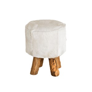 Tabouret repose-pieds en peau de chèvre
