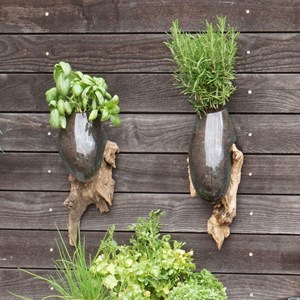 Wave - vase mural en verre soufflé et