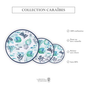 Petite assiette mélamine caraïbes 23 c