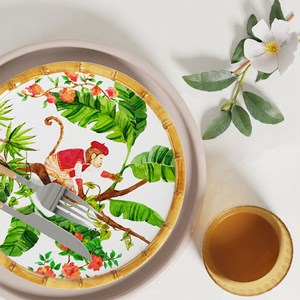 Petite assiette mélamine singes 23 cm