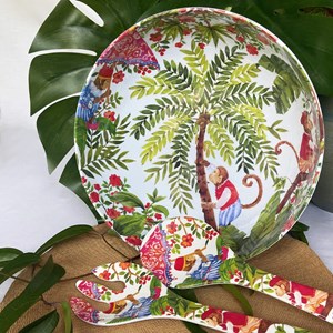 Grand saladier - 31 cm - décor singes d