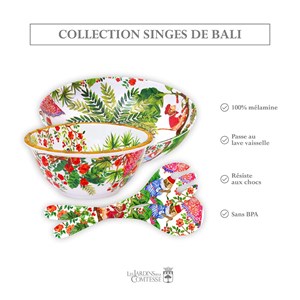 Grand saladier - 31 cm - décor singes d