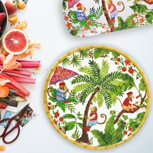 Plat de service rond - contour bambou 35