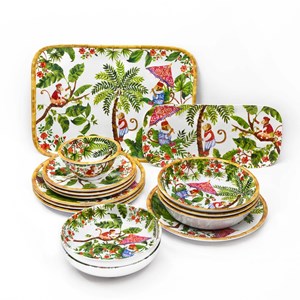 Plat de service rond - contour bambou 35