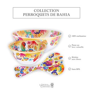 Saladier profond perroquets 25 cm