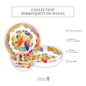 Bol mélamine perroquets de bahia 15 cm