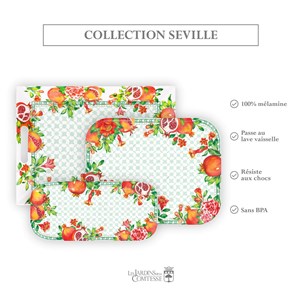 Plateau rectangulaire en mélamine grena