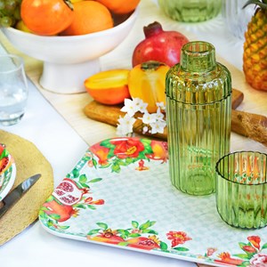 Plateau rectangulaire en mélamine grena