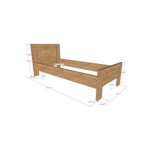 Ensemble sam - lit + chevet + armoire 3p