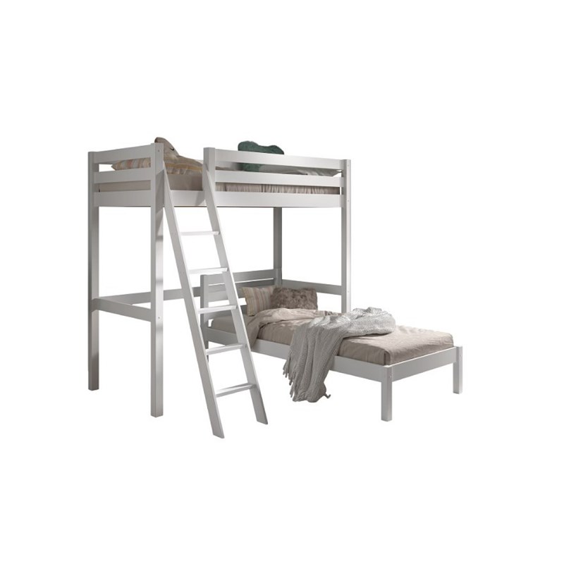 Pino blanc mezzanine 90x200 + lit simple
