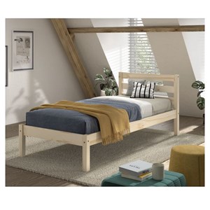Lit pino naturel 90x200 - sommier inclus