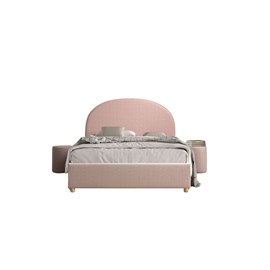 Lit moon rose 140x200 - coffre + 2 poufs