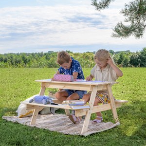 Timbela m010-1 table enfant pour le jardin - 90x90xh50 cm