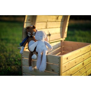 Coffre à jouets en bois pour enfants - 80 x 50 x h47 cm - timbela m034-1