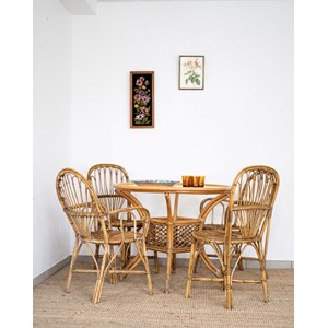 Ensemble de table et chaises en rotin n°4