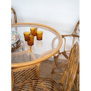 Ensemble de table et chaises en rotin n°4