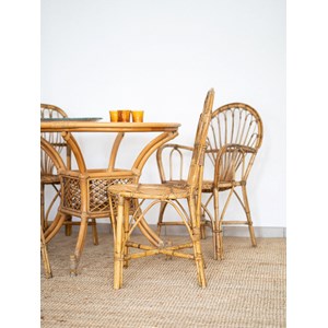 Ensemble de table et chaises en rotin n°4