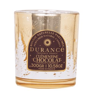 Bougie mèche en bois clémentine chocolat