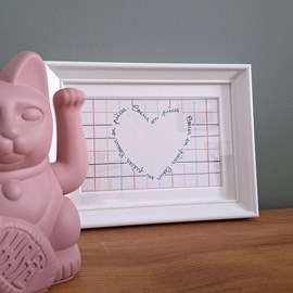 Carte postale coeur en pièces