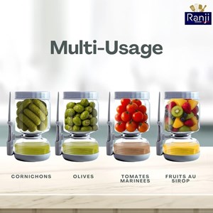 Pot à cornichon retournable avec pique inclus 900 ml