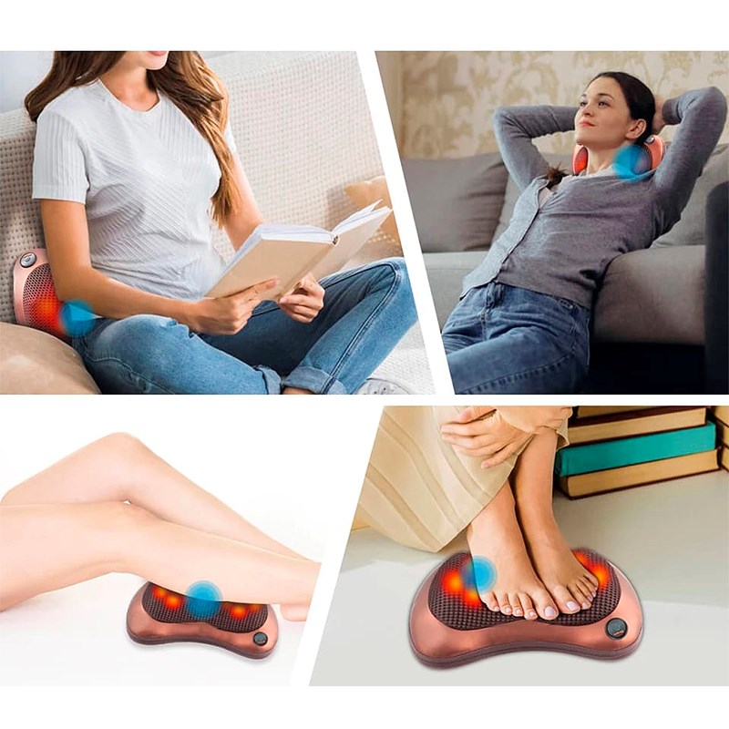 Coussin de massage avec 8 têtes, massage dans les deux sens.