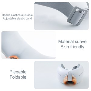 Masseur oculaire avec 4 modes de vibration, mode chaleur et compression chaude.