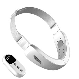 Ceinture faciale d'électrostimulation, avec traitement par lumière led.