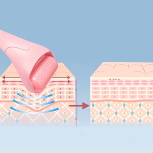 Rouleau de glace facial, instrument de massage et de soin. Tête en plastique