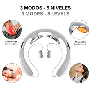 Massageur de cou intelligent avec écouteurs bluetooth 5.0.