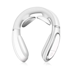 Appareil de massage intelligent pour le cou avec électrodes thermiques.