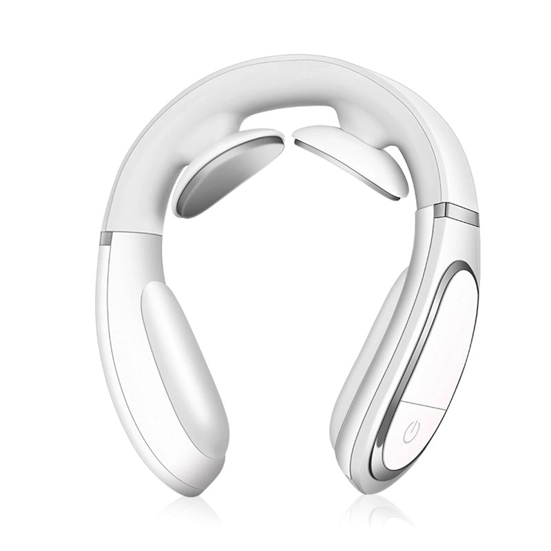 Appareil de massage intelligent pour le cou avec électrodes thermiques.