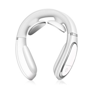 Appareil de massage intelligent pour le cou avec électrodes thermiques.