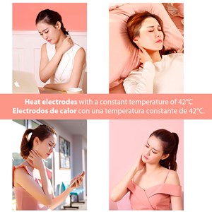 Appareil de massage intelligent pour le cou avec électrodes thermiques.