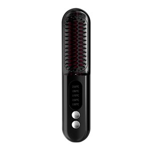 Brosse lissante électrique à ions négatifs avec 5 réglages de température.