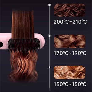 Brosse lissante électrique à ions négatifs avec 5 réglages de température.