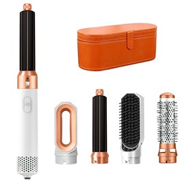 Sèche-cheveux 5 en 1, permet de lisser, sécher, boucler et bien plus encore.