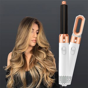 Sèche-cheveux 5 en 1, permet de lisser, sécher, boucler et bien plus encore.