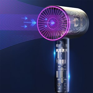 Sèche-cheveux avec ions négatifs, 1000w de puissance, 3 niveaux de température