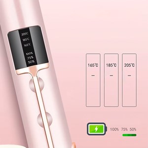 Fer à cheveux sans fil 2 en 1, bouclage et lissage. Avec 3 niveaux de puissance.