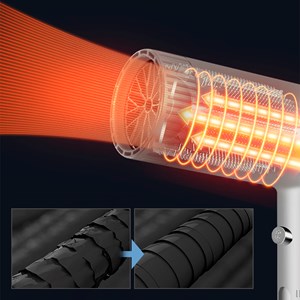 Sèche-cheveux avec une puissance de 1000w, 3 niveaux de température et 2 niveaux