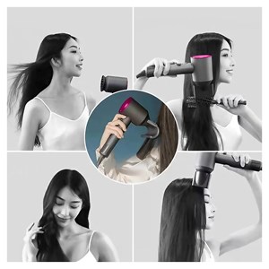 Sèche-cheveux ionique avec 5 embouts, 4 niveaux de température