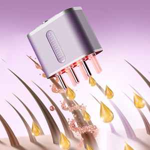 Applicateur de lotions/médicaments capillaires avec traitement de lumière.